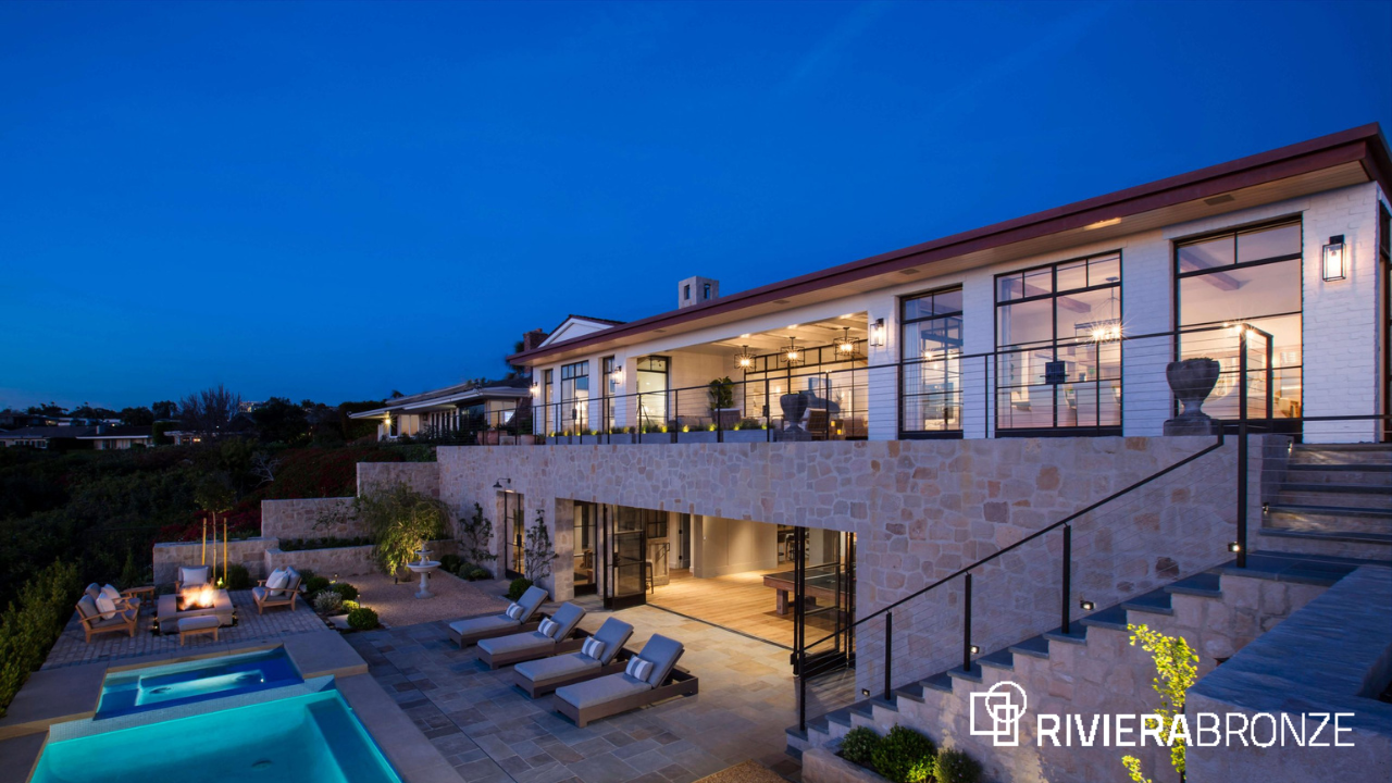 Riviera Bronze – Beyond the Frame Home exterior with steel windows and doors